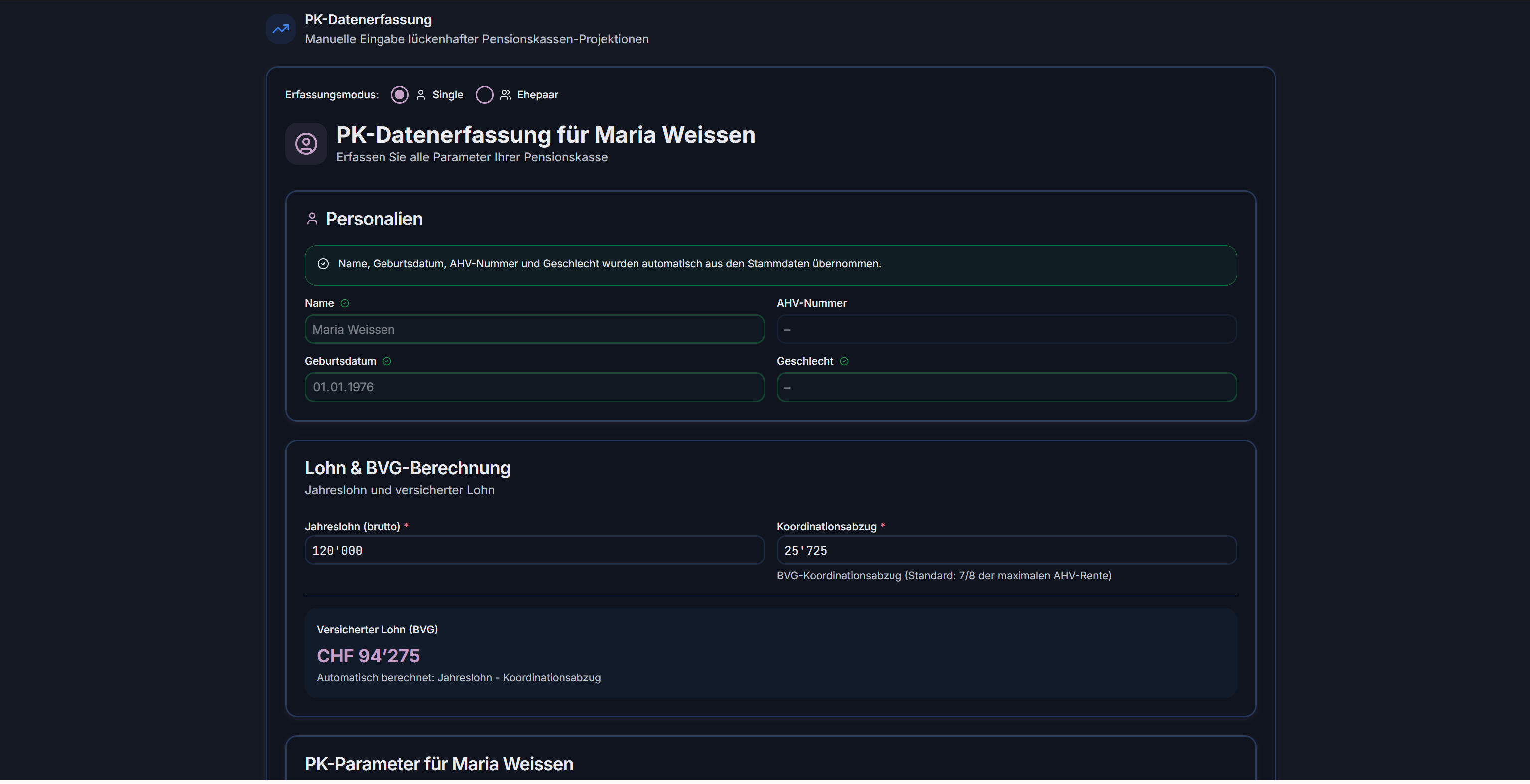 unfina manuelle erfassung