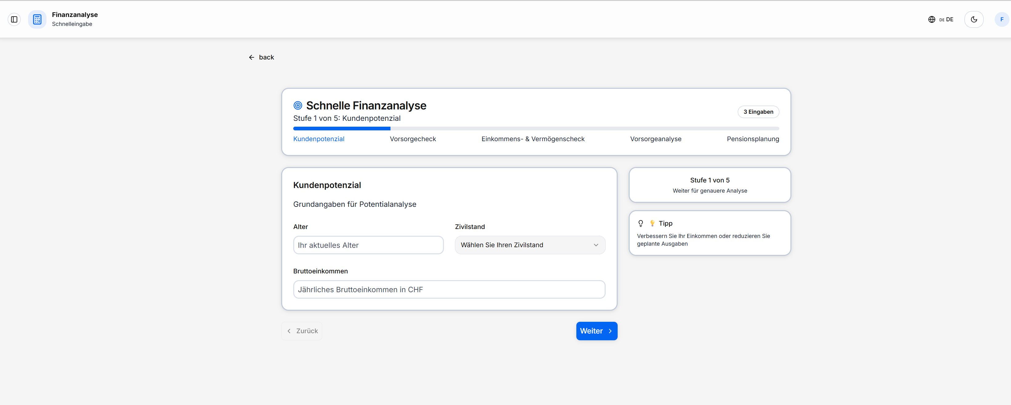unifina qucik finaz checkup auszug