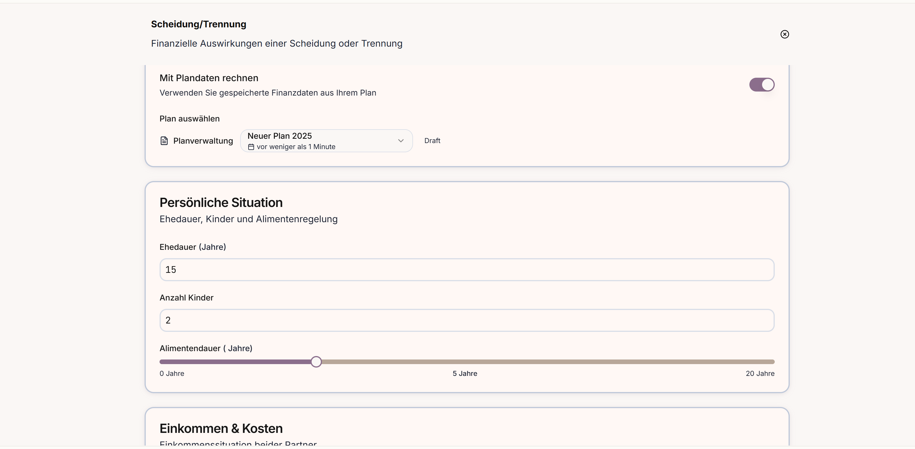 unifina scheidung trennung